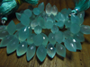 21 pcs - AAAA - Gorgeous High Quality AQUA COLOUR CHALCEDONY - Micro Faceted Dew Drops Briolett huge size - 12 - 15 mm Long